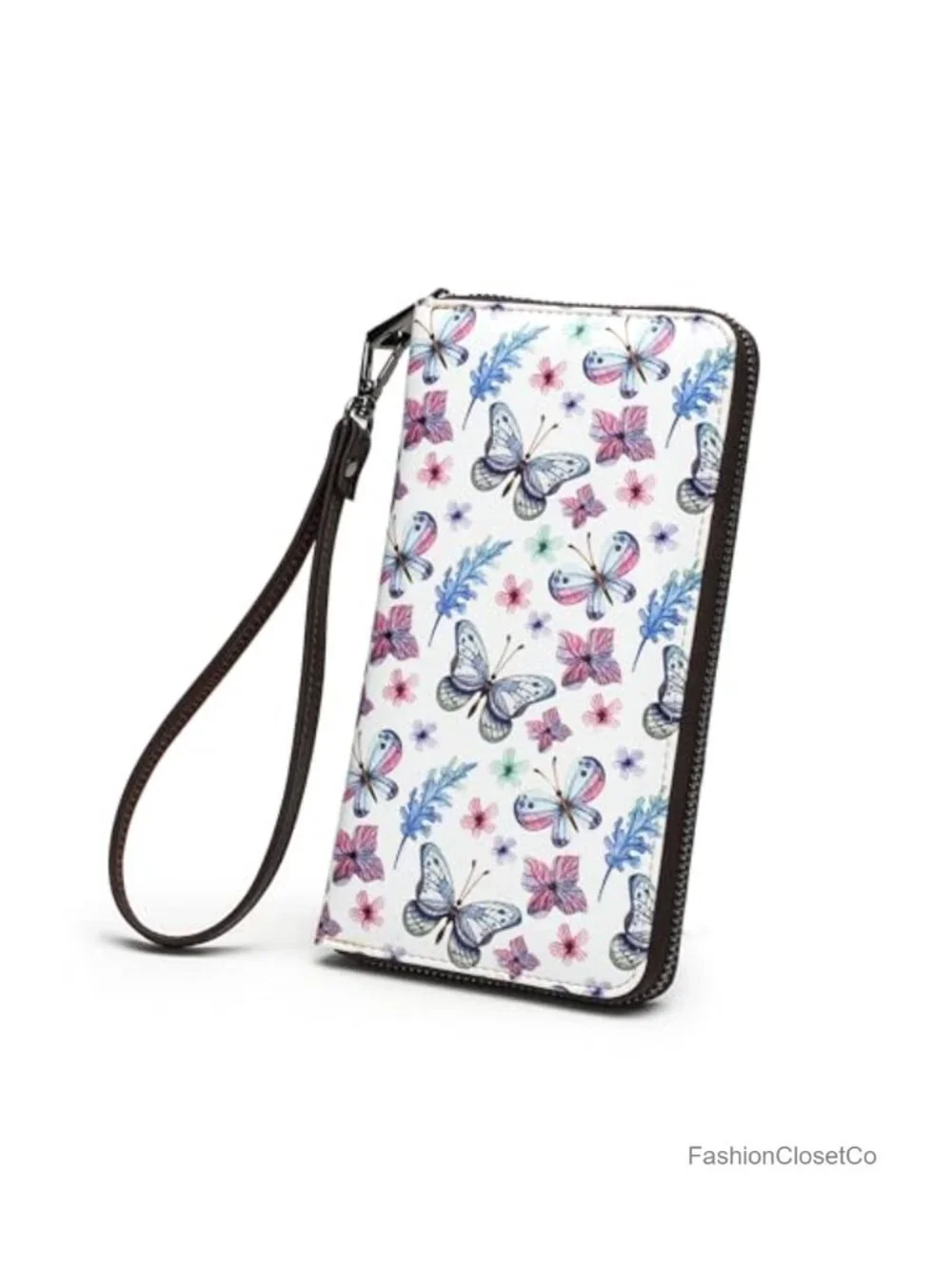 RFID Zipper Wallets for Women PU Leather Credit Card Holder Travel Wristlet